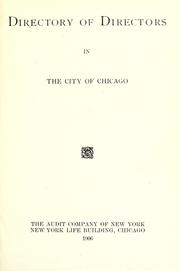 Cover of: Directory of directors in the city of Chicago. by 