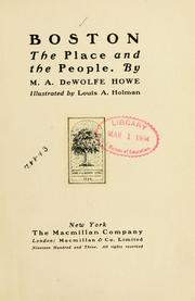 Cover of: Boston, the place and the people.