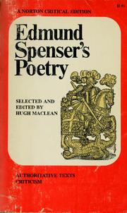Cover of: Edmund Spenser's poetry: authoritative texts [and] criticism
