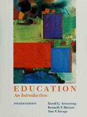Cover of: Education: an introduction