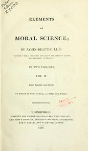 Cover of: Elements of moral science