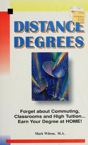 Cover of: Distance degrees by edited by Mark V. Wilson.