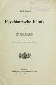 Cover of: Einführung in die psychiatrische Klinik