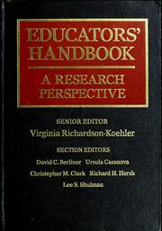 Cover of: Educators' handbook by Virginia Richardson, David C. Berliner