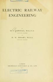 Cover of: Electric railway engineering by H. F. Parshall