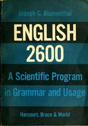 Cover of: English 2600 by Joseph C. Blumenthal