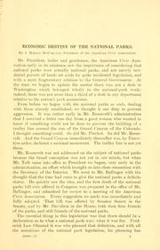 Cover of: The economic destiny of the National parks. by John Horace McFarland