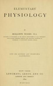 Cover of: Elementary physiology by Moore, Benjamin