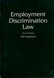 Cover of: Employment discrimination law by Barbara Lindemann, Mark S. Dichter, Peter M. Anderson