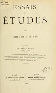 Cover of: Essais et études.