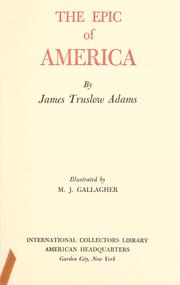Cover of: The epic of America by James Truslow Adams