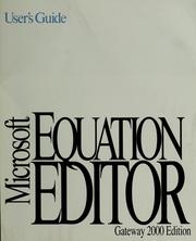 Cover of: Equation editor user's guide. by 