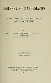 Cover of: Engineering mathematics: a series of lectures delivered at Union College