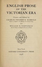 Cover of: English prose of the Victorian era by Charles Frederick Harrold