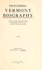 Cover of: Encyclopedia, Vermont biography