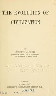 Cover of: The evolution of civilization | Joseph McCabe
