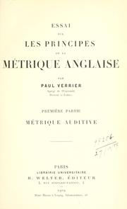 Cover of: Essai sur les principes de la métrique anglaise.