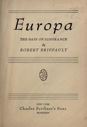 Cover of: Europa: the days of ignorance