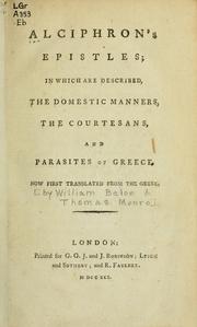 Cover of: Epistles: in which are described the domestic manners, the courtesans, and parasites of Greece