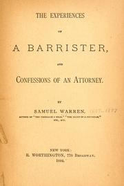 Cover of: experiences of a barrister, and confessions of an attorney