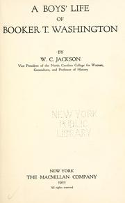 Cover of: A boys' life of Booker T. Washington by Walter Clinton Jackson