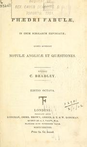 Cover of: Fabulae: in usum scholarum expurgatae, quibus accedunt notulae Anglicae et quaestiones