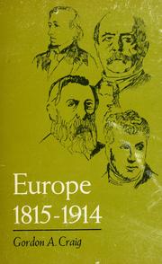 Cover of: Europe, 1815-1914