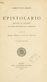 Cover of: Epistolario: seguito da lettere di altri scrittori del seicento
