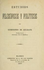 Cover of: Estudios filosóficos y políticos.