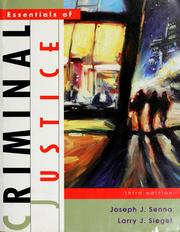 Cover of: Essentials of criminal justice
