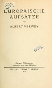 Cover of: Europäische Aufsätze