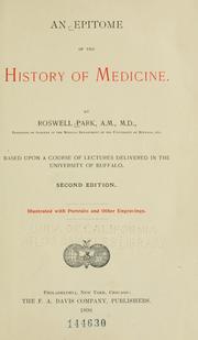 Cover of: An epitome of the history of medicine.
