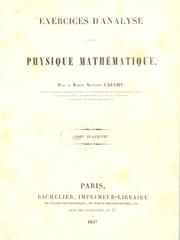 Cover of: Exercices d'analyse et de physique mathématique.