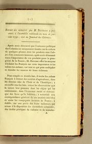 Cover of: Extrait des mémoires que M. Dutrone a présentés à l'Assemblée nationale au mois de janvier 1791, tiré du Journal des colonies.