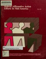Cover of: Federal affirmative action efforts in mid-America by a report prepared by the Iowa ... [et al.].