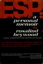 Cover of: ESP: a personal memoir