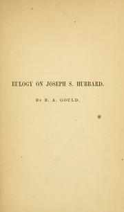 Cover of: Eulogy on Joseph S. Hubbard.