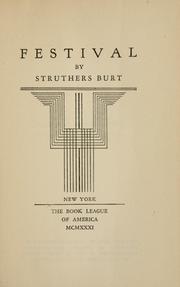 Cover of: Festival by Maxwell Struthers Burt