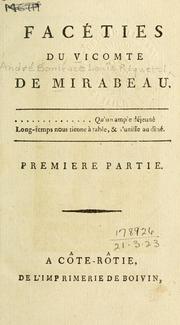 Cover of: Facéties.: [Par] Mirabeau.