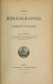 Cover of: Essai d'une bibliographie de la langue basque. by Vinson, Julien