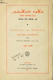 Cover of: Ethicon; seu, Moralia