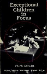 Cover of: Exceptional children in focus by James S. Payne