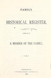Cover of: Family historical register by Henry Hartwell Swearingen