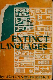 Cover of: Extinct languages. by Friedrich, Johannes