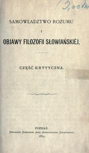 Cover of: Filozofia i krytyka.