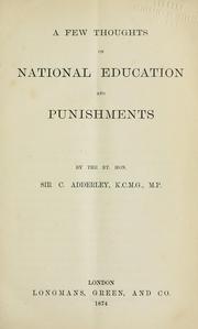 Cover of: A few thoughts on national education and punishments