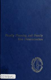 Cover of: Family planning and family size determination by Manuel J. Carvajal