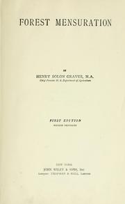 Cover of: Forest Mensuration by Henry Solon Graves