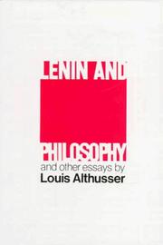 Lenin and philosophy, and other essays by Louis Althusser