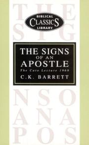 The signs of an Apostle : the Cato lecture 1969